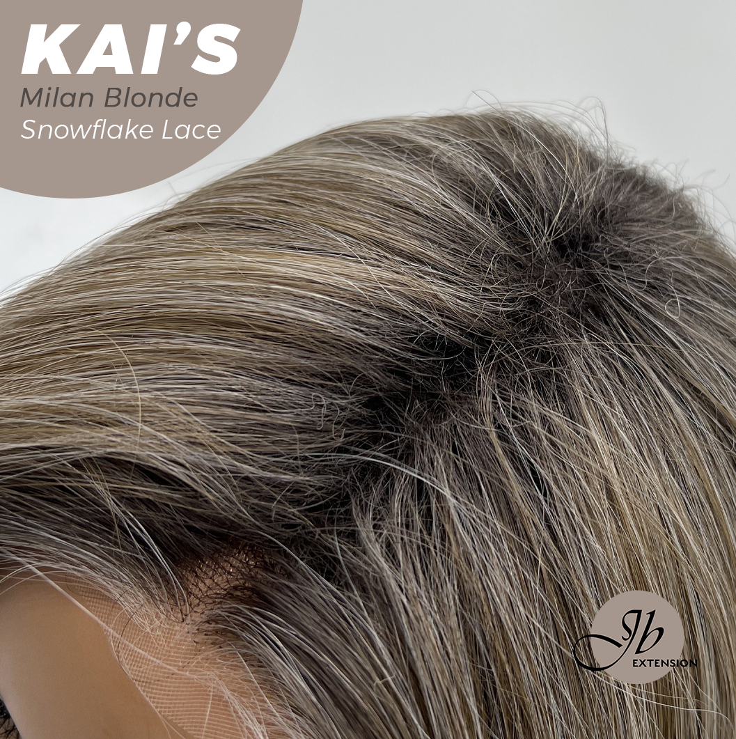 JBEXTENSION 18 Inches Milan Blonde Pre-Cut Snowflake Lace Frontlace Glueless Wig KAI'S MILAN BLONDE【PERMATEASE】【BENDY EAR TABS】- M/L