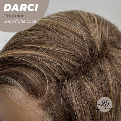 [FINAL SALE] JBEXTENSION 25 Inches Hazelnut Blonde Highlight Pre-Cut Snowflake Lace Frontlace Glueless Wig DARCI HAZELNUT【PERMATEASE】【BENDY EAR TABS】- M/L
