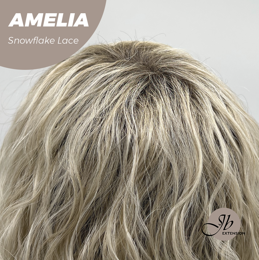 [FINAL SALE] JBEXTENSION 13 Inches Deep Curly Blonde Pre-Cut Snowflake Lace Frontlace Glueless Wig AMELIA【PERMATEASE】【BENDY EAR TABS】
