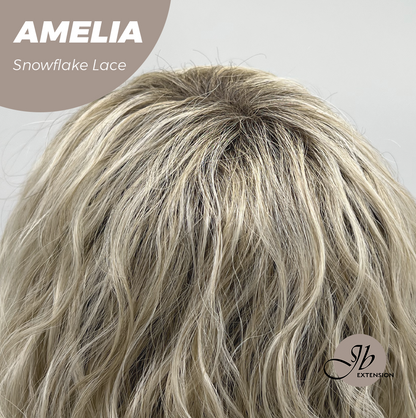 [FINAL SALE] JBEXTENSION 13 Inches Deep Curly Blonde Pre-Cut Snowflake Lace Frontlace Glueless Wig AMELIA【PERMATEASE】【BENDY EAR TABS】