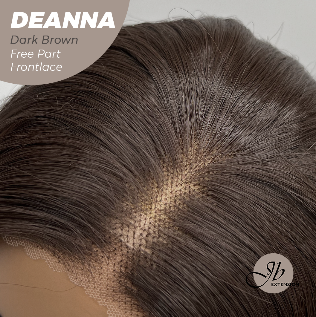 [FINAL SALE] JBEXTENSION 28 Inches Long Dark Brown Curly Pre-Cut Free Part Frontlace Glueless Wig DEANNA DARK BROWN
