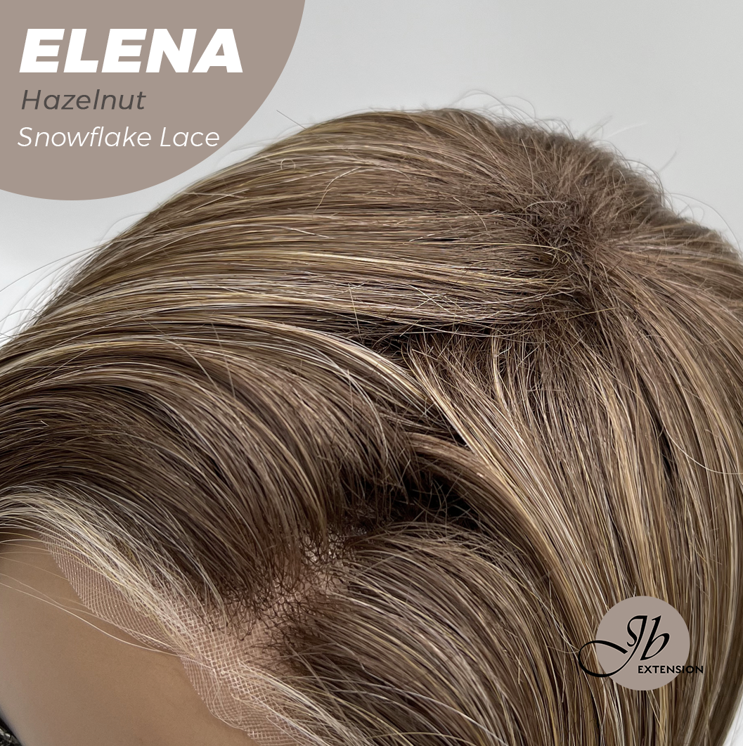 [FINAL SALE] JBEXTENSION 18 Inches Hazelnut Pre-Cut Snowflake Lace Frontlace Glueless Wig ELENA HAZELNUT【PERMATEASE】【BENDY EAR TABS】- M/L