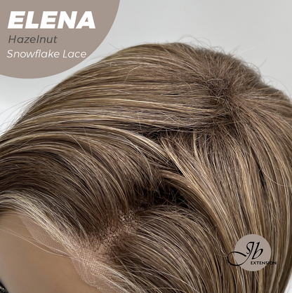 [FINAL SALE] JBEXTENSION 18 Inches Hazelnut Pre-Cut Snowflake Lace Frontlace Glueless Wig ELENA HAZELNUT【PERMATEASE】【BENDY EAR TABS】- M/L