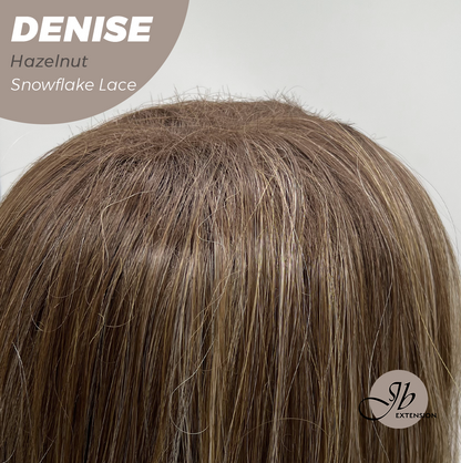 JBEXTENSION 24 Inches Hazelnut Wave Pre-Cut Snowflake Lace Frontlace Glueless Wig DENISE HAZELNUT【PERMATEASE】【BENDY EAR TABS】- M/L