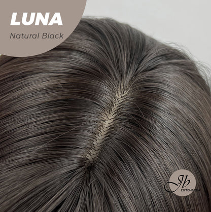 JBEXTENSION 24 Inches Long Straight Nature Black Wig With Bangs LUNA NATURAL BLACK