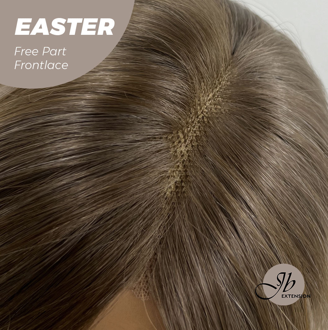 [FINAL SALE] JBEXTENSION 25 Inches Mix Blonde Curly Free Part Pre-Cut Frontlace Glueless Wig EASTER