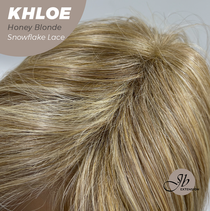 JBEXTENSION 12 Inches Bob Cut Honey Blonde Pre-Cut Snowflake Lace Frontlace Glueless Wig KHLOE HONEY BLONDE【PERMATEASE】【BENDY EAR TABS】- M/L