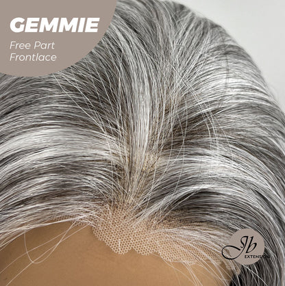 [FINAL SALE] JBEXTENSION 20 Inches Grey Pre-Cut Free Part Frontlace Glueless Wig GEMMIE