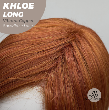 [FINAL SALE] JBEXTENSION 18 Inches Vibrant Copper Pre-Cut Snowflake Lace Frontlace Glueless Wig KHLOE LONG VIBRANT COPPER【PERMATEASE】【BENDY EAR TABS】