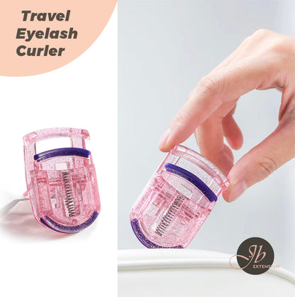 JBextension Travel Eyelash Curler, Pink - Plastic Eyelash Curlers for Travel Makeup - Comes with Bonus Replacement Lash Pad - 1 Pack