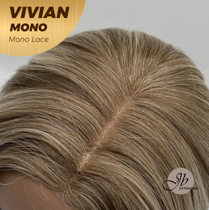 [FINAL SALE] JBEXTENSION VIVIAN MONO Monofilament Handmade Wig 6X5 Full Monofilament Hand Tied Top Wig 12 Inches Blonde Wave Mono Lace Wig With Anti-slip Silicone Strips Glueless Wig VIVIAN MONO【BENDY EAR TABS】