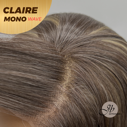 [FINAL SALE] JBEXTENSION CLAIRE MONO WAVE Partial Monofilament Wig 22 Inches Brown With Highlight Partial Mono Lace Glueless Wig CLAIRE MONO-WAVE【BENDY EAR TABS】