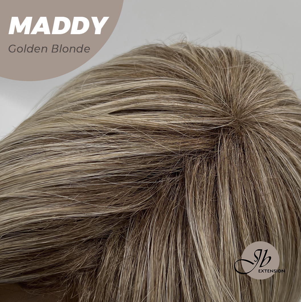[FINAL SALE] JBEXTENSION 18 Inches Golden Blonde Women Fashion Full Machine Wig MADDY GOLDEN BLONDE【PLUS PERMATEASE】【BENDY EAR TABS】