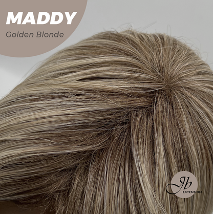 [FINAL SALE] JBEXTENSION 18 Inches Golden Blonde Women Fashion Full Machine Wig MADDY GOLDEN BLONDE【PLUS PERMATEASE】【BENDY EAR TABS】