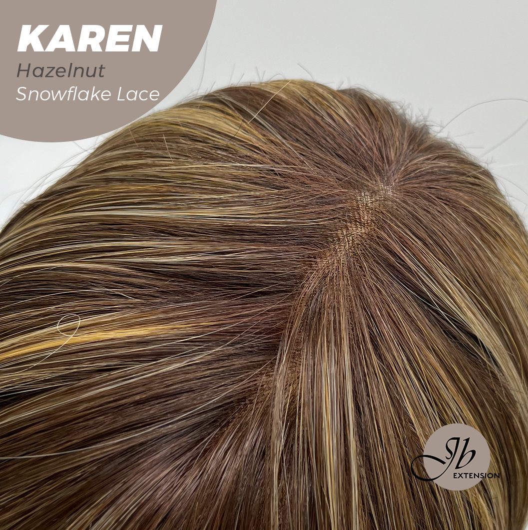 [PRE-ORDER] JBEXTENSION 18 Inches Hazelnut Pre-Cut Arc Snowflake Lace Frontlace Glueless Wig KAREN HAZELNUT【BENDY EAR TABS】