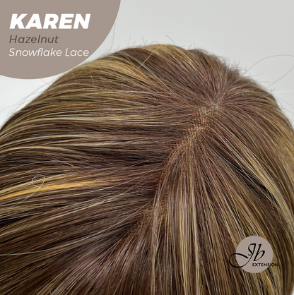 [PRE-ORDER] JBEXTENSION 18 Inches Hazelnut Pre-Cut Arc Snowflake Lace Frontlace Glueless Wig KAREN HAZELNUT【BENDY EAR TABS】