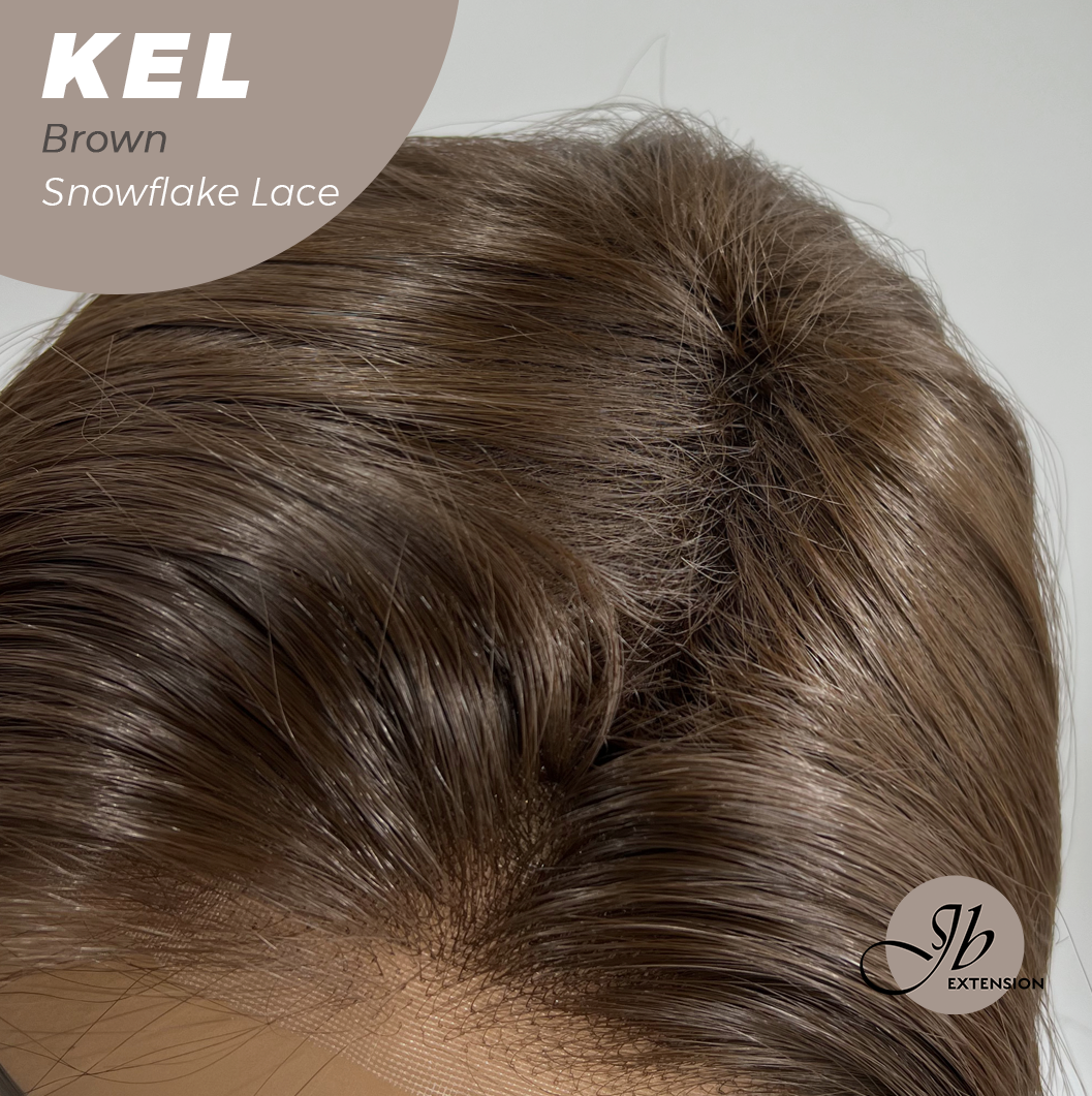 Nichole's Selection - 22 Inches Brown Pre-Cut Snowflake Lace Frontlace Glueless Wig KEL BROWN【PERMATEASE】【BENDY EAR TABS】