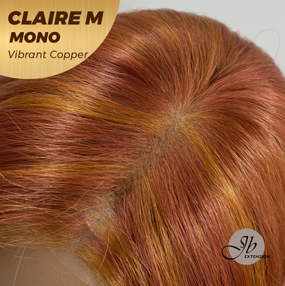 HOT OF SEASON -  CLAIRE MONO VIBRANT COPPER Partial Monofilament Wig 22 Inches Vibrant Copper Partial Mono Lace Glueless Wig Claire Mono Vibrant Copper【BENDY EAR TABS】