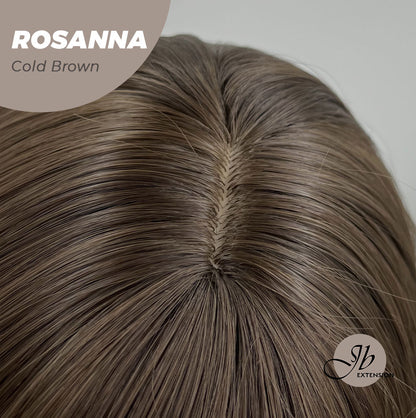 JBEXTENSION 28 Inches Long Body Wave Cold Brown Wig With Bangs ROSANNA COLD BROWN