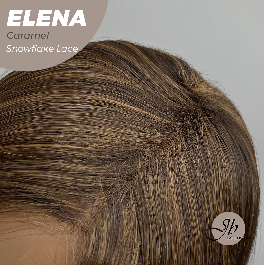 [FINAL SALE] JBEXTENSION 18 Inches Caramel Pre-Cut Snowflake Lace Frontlace Glueless Wig ELENA CARAMEL【PERMATEASE】【BENDY EAR TABS】- M/L