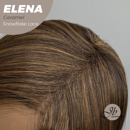 [FINAL SALE] JBEXTENSION 18 Inches Caramel Pre-Cut Snowflake Lace Frontlace Glueless Wig ELENA CARAMEL【PERMATEASE】【BENDY EAR TABS】- M/L
