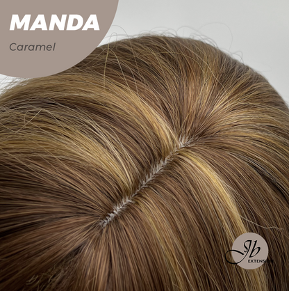 JBEXTENSION 26 Inches Long Caramel Body Wave With Bangs MANDA CARAMEL