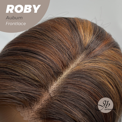 JBEXTENSION 22 Inches Auburn with Highlight Women Pre-Cut Frontlace Glueless Wig ROBY AUBURN