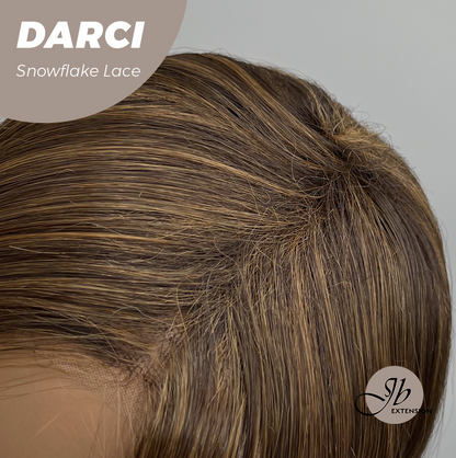 [FINAL SALE] JBEXTENSION 25 Inches Caramel Pre-Cut Snowflake Lace Frontlace Glueless Wig DARCI【PERMATEASE】【BENDY EAR TABS】- M/L