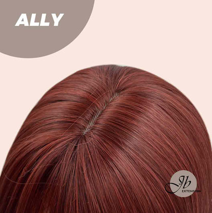 JBEXTENSION 25 Inches Red Curly Fashion Wig With Full Bangs ALLY