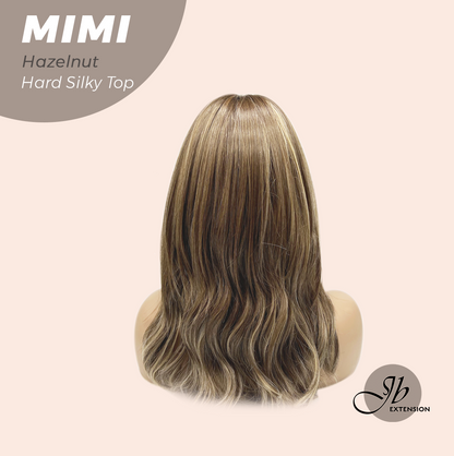 JBEXTENSION 16 Inches Scalpiana 3.5X4 Hard Silky Top Natural Scalp Effect Hazelnut Body Wave Wig with Bangs Wig MIMI SILKY TOP - HAZELNUT