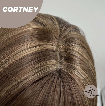 [FINAL SALE] JBEXTENSION 26 Inches Brown With Highlight Wave Wig With Bangs CORTNEY