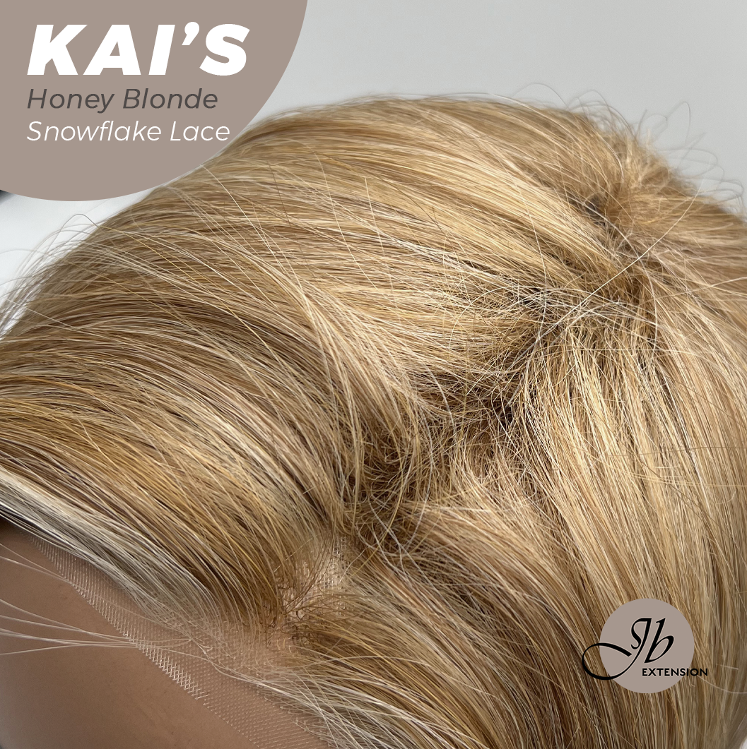 [FINAL SALE] JBEXTENSION 18 Inches Honey Blonde Pre-Cut Snowflake Lace Frontlace Glueless Wig KAI'S HONEY BLONDE【PERMATEASE】【BENDY EAR TABS】