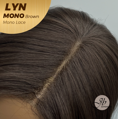 JBEXTENSION LYN MONO Partial Monofilament Wig 17 Inches Brown Partial Mono Lace Glueless Wig LYN MONO BROWN【BENDY EAR TABS】