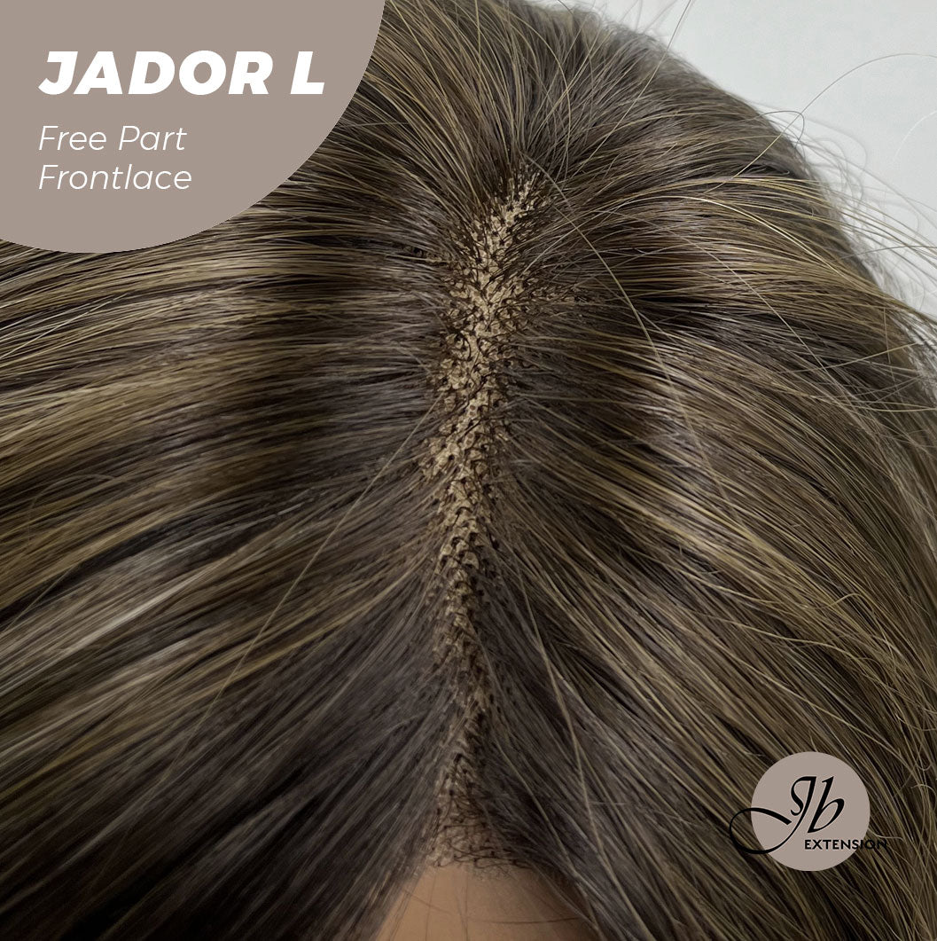 [FINAL SALE] JBEXTENSION 24 Inches Blonde Highlight Curly Lace Front Wig.Pre Plucked 13*4 HD Transparent Lace Frontal Handmade Futura Fiber Swiss Lace Synthetic Fiber Pre-Cut Lace Glueless Wig JADOR L