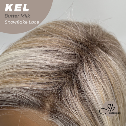 JBEXTENSION 22 Inches Butter Milk Pre-Cut Snowflake Lace Frontlace Glueless Wig KEL BUTTER MILK【PERMATEASE】【BENDY EAR TABS】- S/M