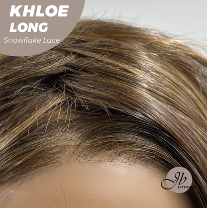 JBEXTENSION 18 Inches Caramel Pre-Cut Snowflake Lace Frontlace Glueless Wig KHLOE LONG【PERMATEASE】【BENDY EAR TABS】- M/L