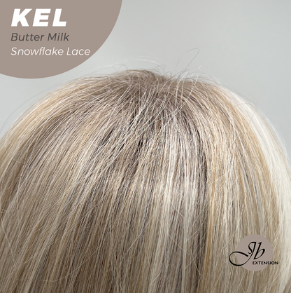 JBEXTENSION 22 Inches Butter Milk Pre-Cut Snowflake Lace Frontlace Glueless Wig KEL BUTTER MILK【PERMATEASE】【BENDY EAR TABS】- S/M