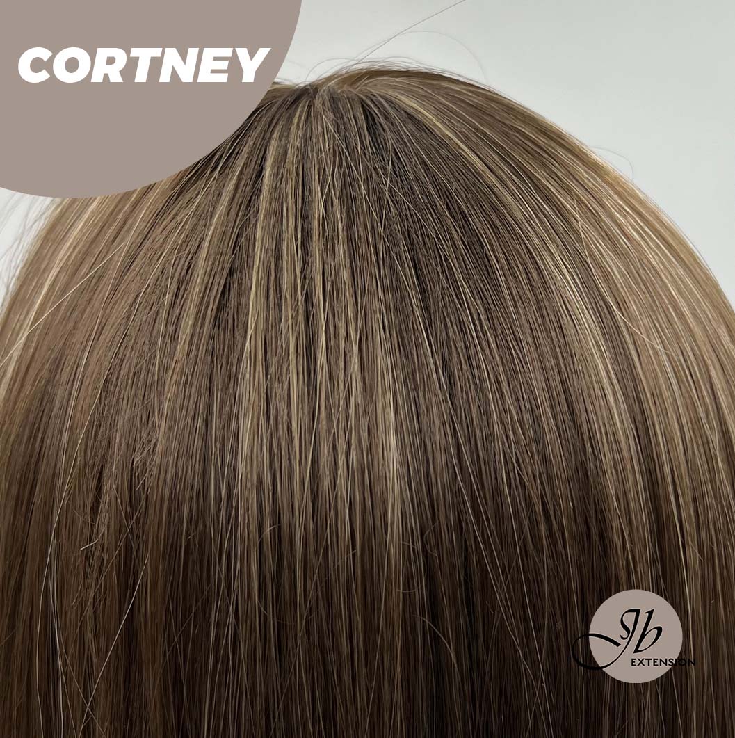 [FINAL SALE] JBEXTENSION 26 Inches Brown With Highlight Wave Wig With Bangs CORTNEY