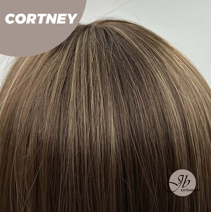 [FINAL SALE] JBEXTENSION 26 Inches Brown With Highlight Wave Wig With Bangs CORTNEY