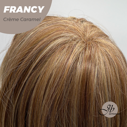 [FINAL SALE] JBEXTENSION 18 Inches Crème Caramel Women Fashion Full Machine Wig FRANCY CRèME CARAMEL【PLUS PERMATEASE】【BENDY EAR TABS】