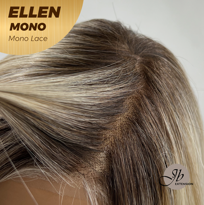 HOT OF SEASON -  ELLEN MONO Full Monofilament Handmade Full Lace Full Hand Tied Wig 12 Inches Blonde Mono Lace Handmade Futura Fiber Wig Glueless Wig ELLEN MONO【BENDY EAR TABS】