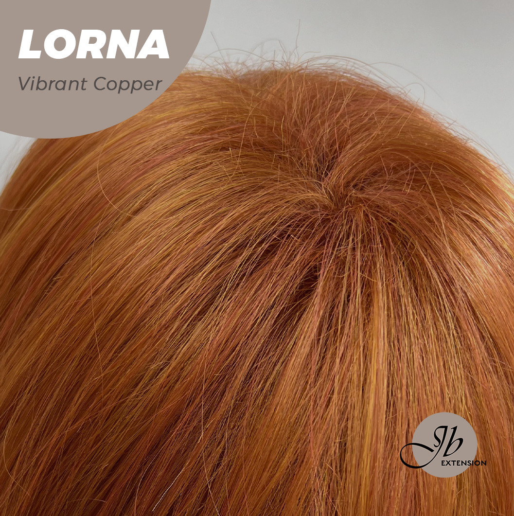 [FINAL SALE] HOT OF SEASON - 18 Inches Vibrant Copper Curly Women Fashion Full Machine Wig With Bangs LORNA VIBRANT COPPER【PLUS PERMATEASE】【BENDY EAR TABS】