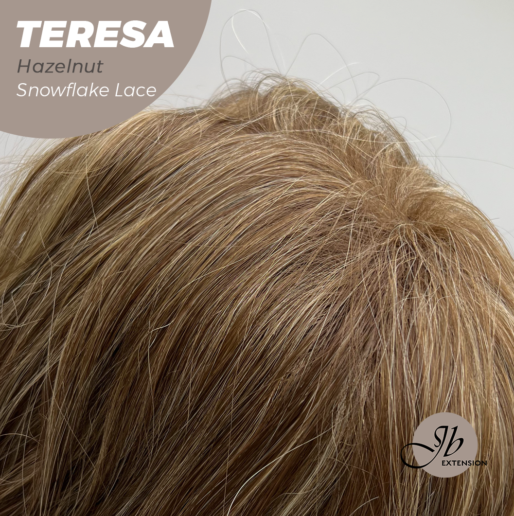 JBEXTENSION 18 Inches Hazelnut Pre-Cut Snowflake Lace Frontlace Glueless Wig TERESA HAZELNUT【PERMATEASE】【BENDY EAR TABS】- S/M
