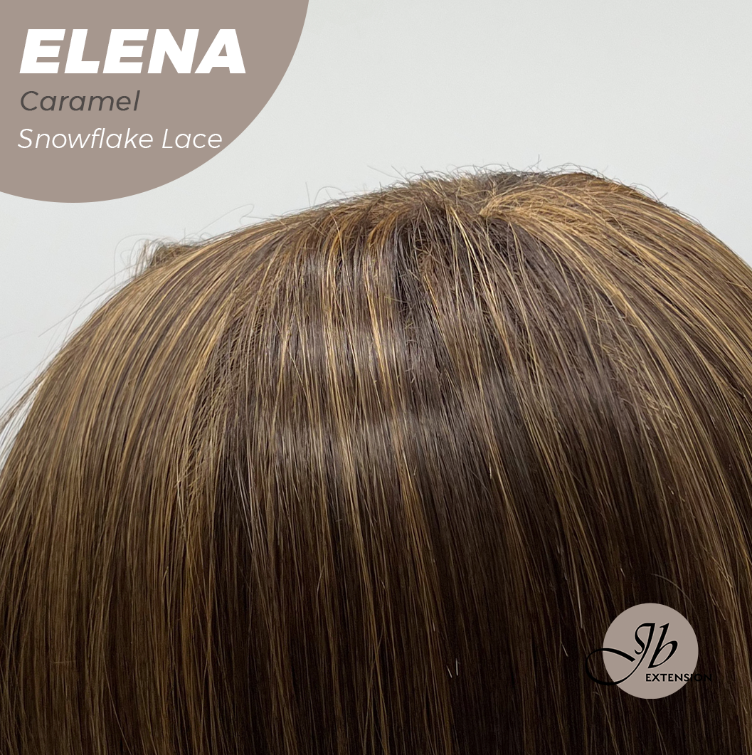 [FINAL SALE] JBEXTENSION 18 Inches Caramel Pre-Cut Snowflake Lace Frontlace Glueless Wig ELENA CARAMEL【PERMATEASE】【BENDY EAR TABS】- M/L