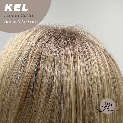 JBEXTENSION 22 Inches Panna Cotta Pre-Cut Snowflake Lace Frontlace Glueless Wig KEL PANNA COTTA【PERMATEASE】【BENDY EAR TABS】- M/L