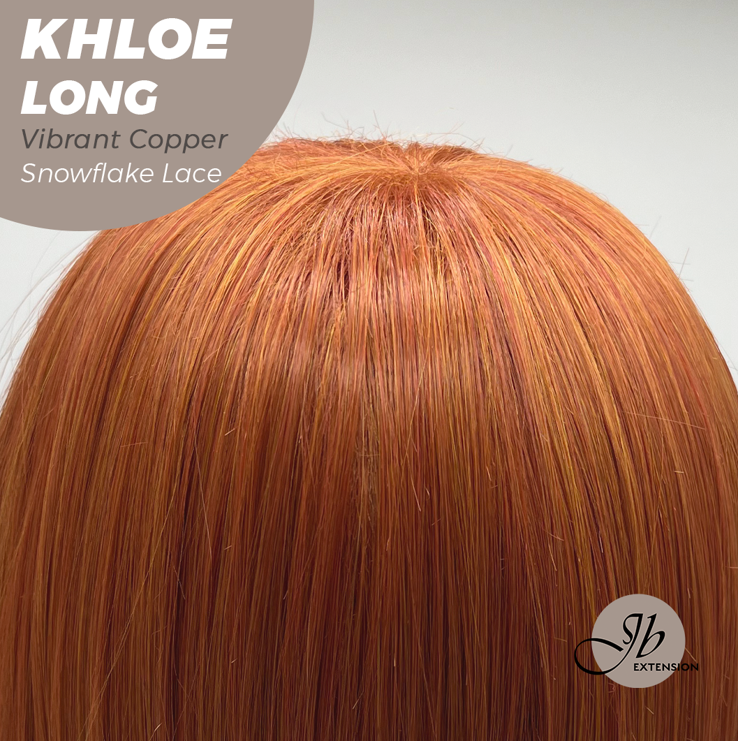 [FINAL SALE] JBEXTENSION 18 Inches Vibrant Copper Pre-Cut Snowflake Lace Frontlace Glueless Wig KHLOE LONG VIBRANT COPPER【PERMATEASE】【BENDY EAR TABS】