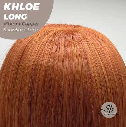 [FINAL SALE] JBEXTENSION 18 Inches Vibrant Copper Pre-Cut Snowflake Lace Frontlace Glueless Wig KHLOE LONG VIBRANT COPPER【PERMATEASE】【BENDY EAR TABS】