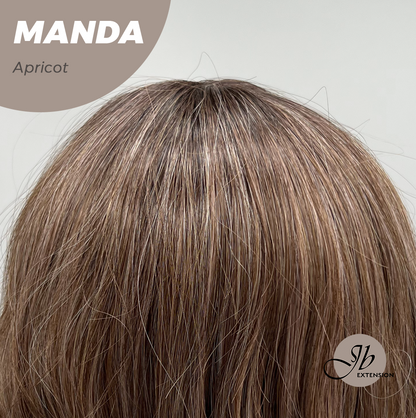 JBEXTENSION 26 Inches Long Apricot Body Wave With Bangs MANDA APRICOT