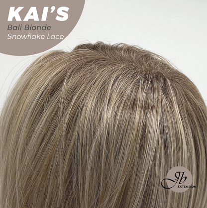 JBEXTENSION 18 Inches Bali Blonde Pre-Cut Snowflake Lace Frontlace Glueless Wig KAI'S BALI BLONDE【PERMATEASE】【BENDY EAR TABS】- M/L