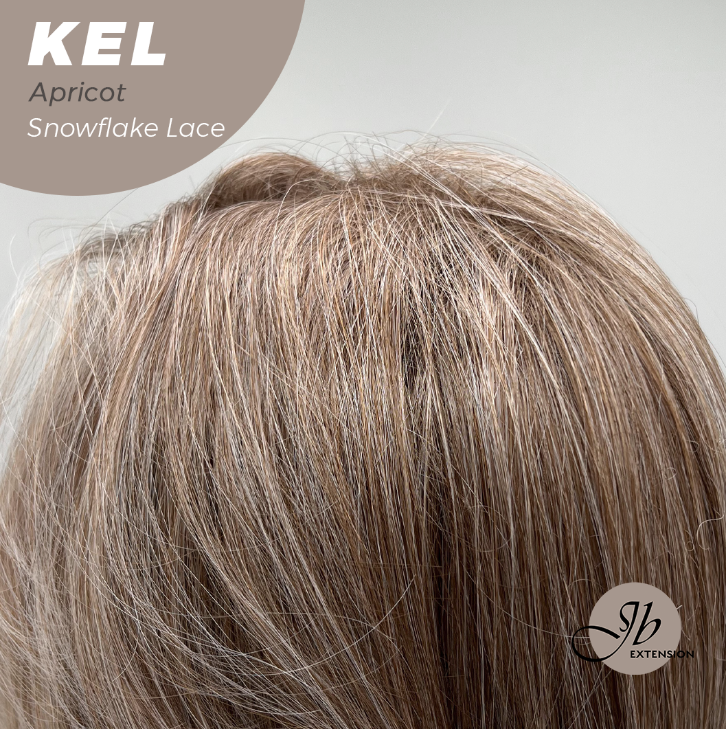 JBEXTENSION 22 Inches Apricot Pre-Cut Snowflake Lace Frontlace Glueless Wig KEL APRICOT【PERMATEASE】【BENDY EAR TABS】- S/M